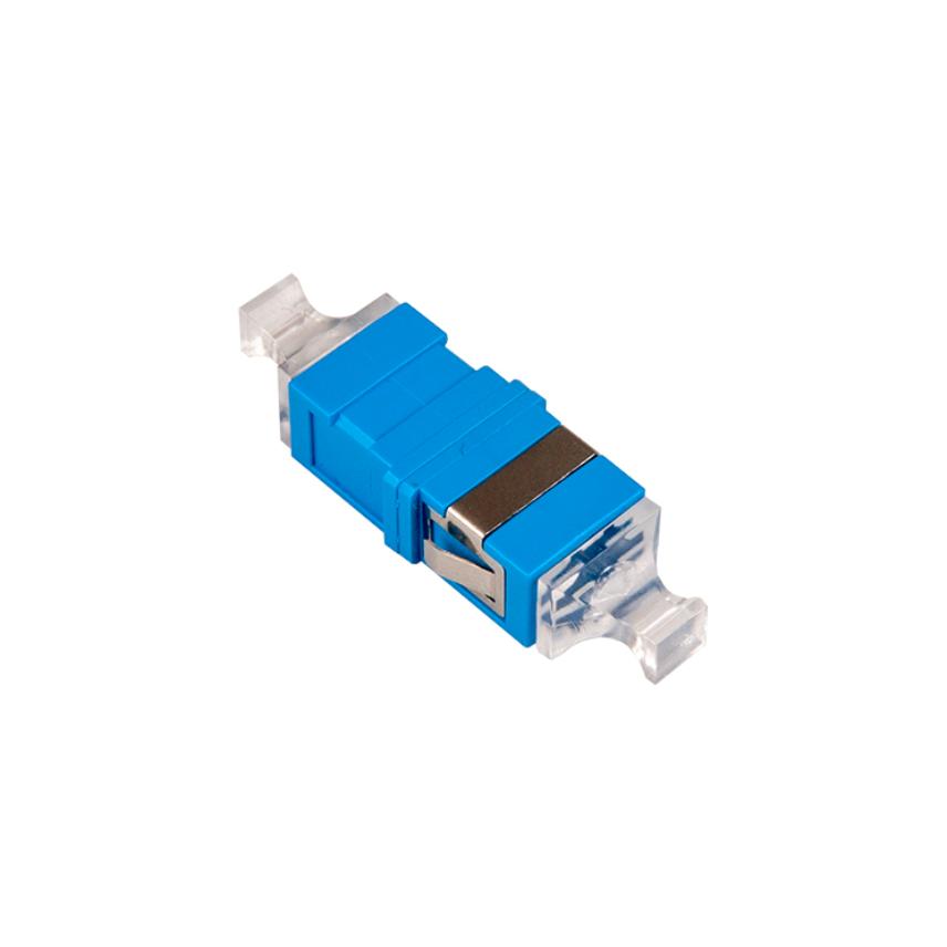 Adapter SM SC/UPC simplex without flanges with translucent dust cap