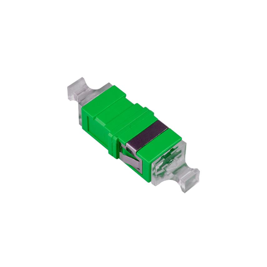 Adapter SM SC/APC simplex without flanges with translucent dust cap